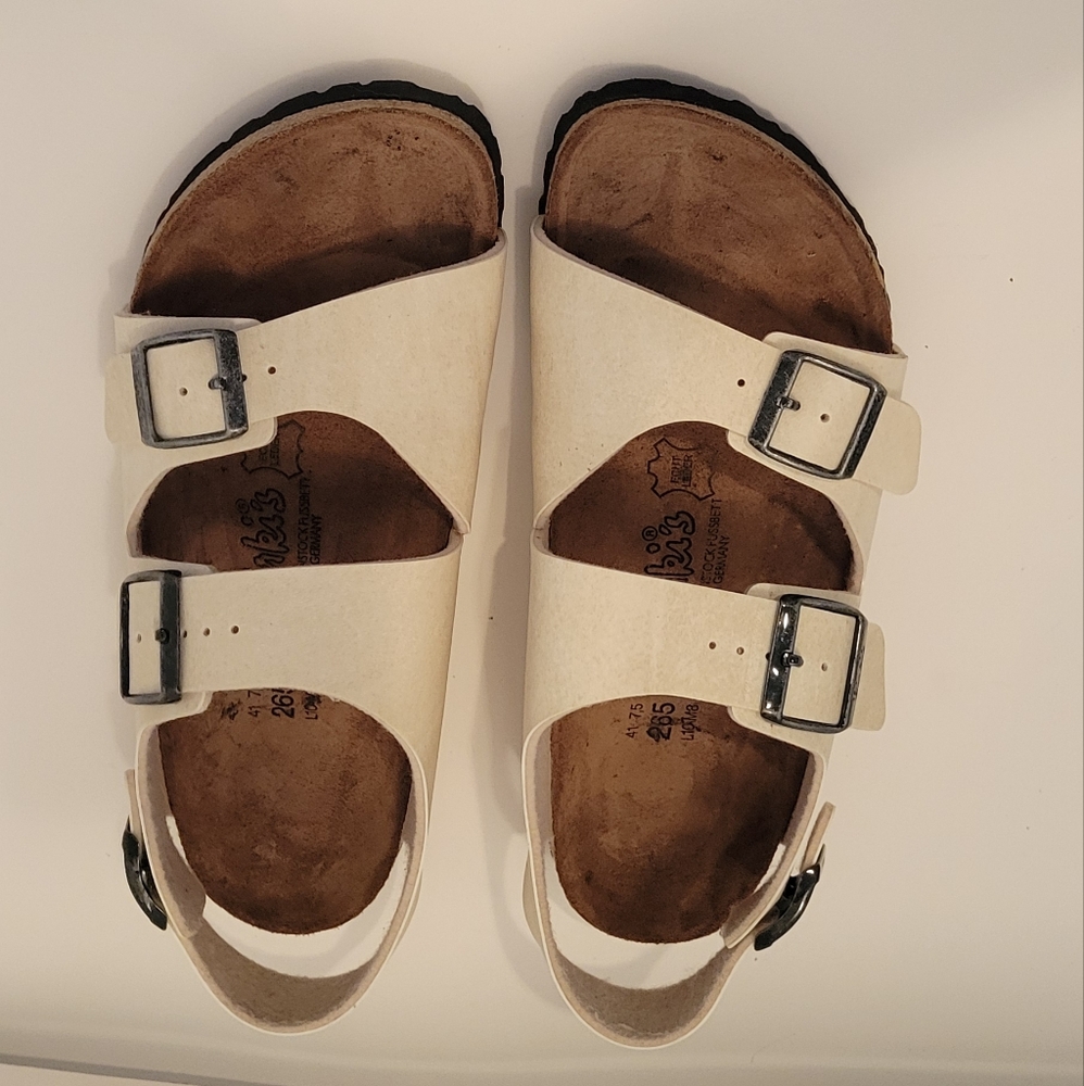 BIRKENSTOCK BIRKI'S LE MANS Off White Sandals Size 10 41 - Picture 4 of 9